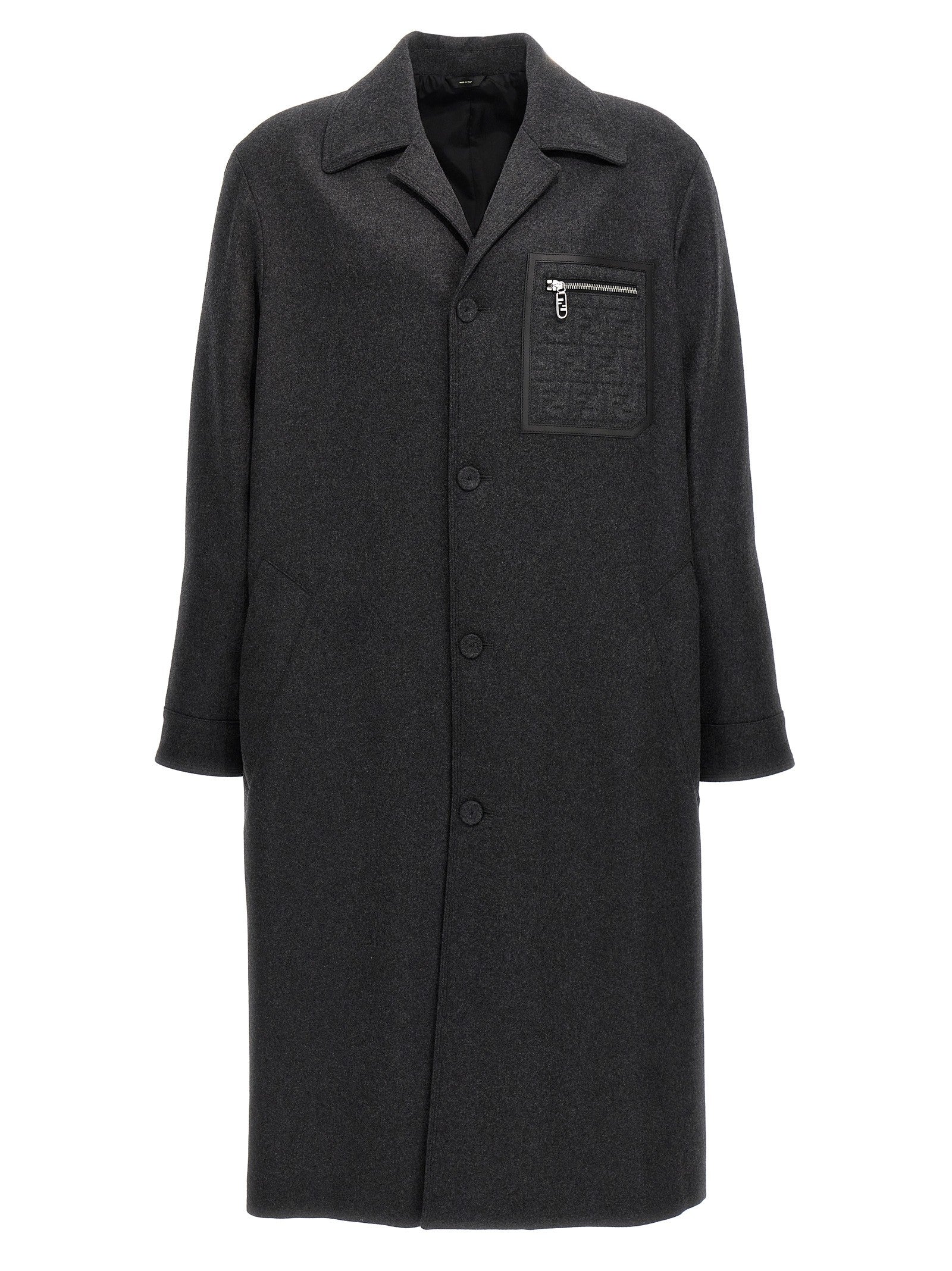 Single-breasted cashmere coat