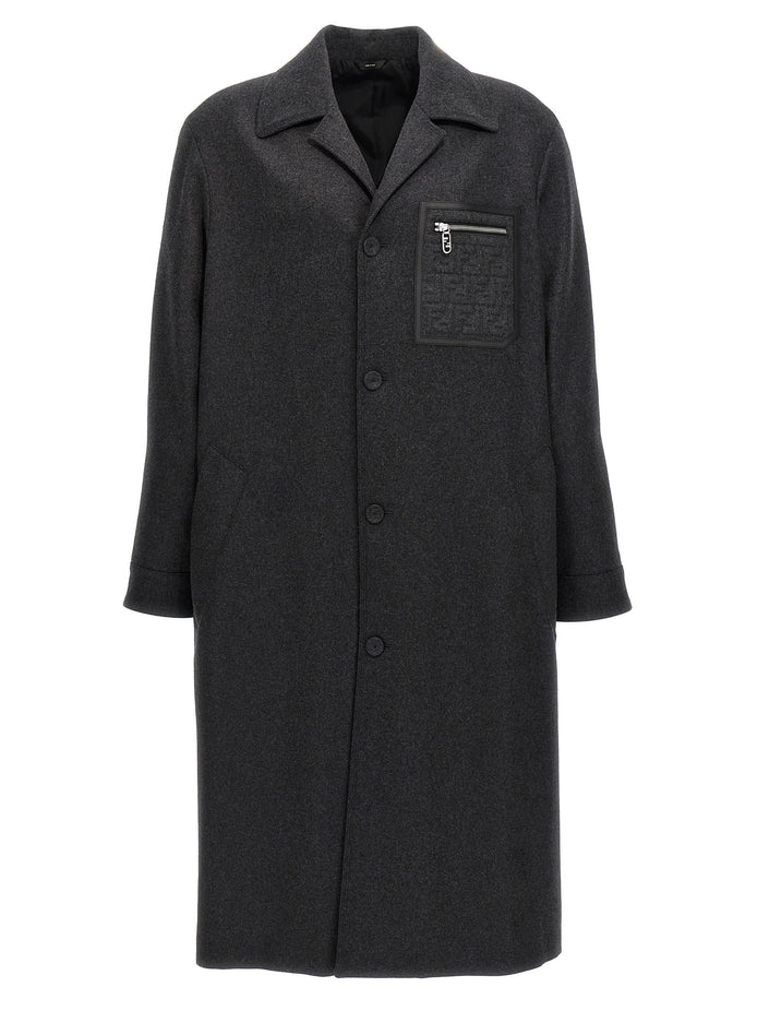 Single-breasted cashmere coat