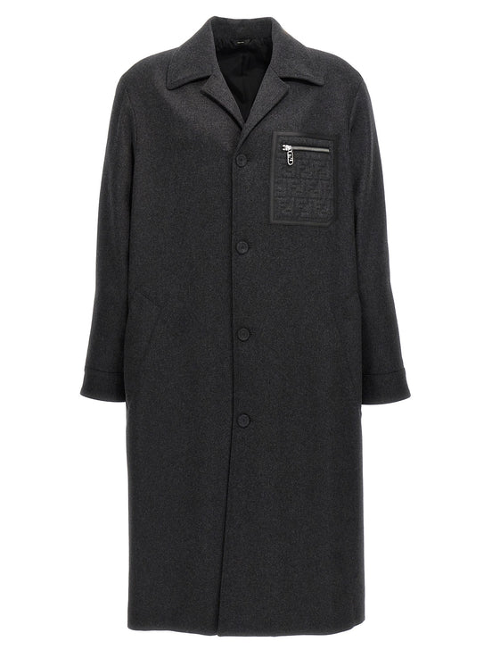 Single-breasted cashmere coat