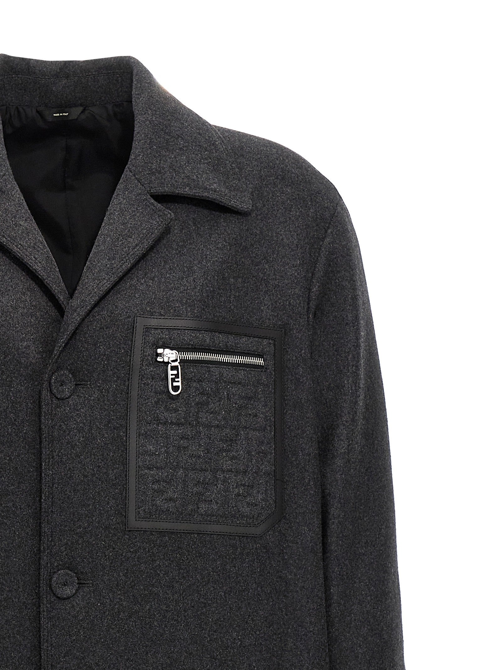 Single-breasted cashmere coat