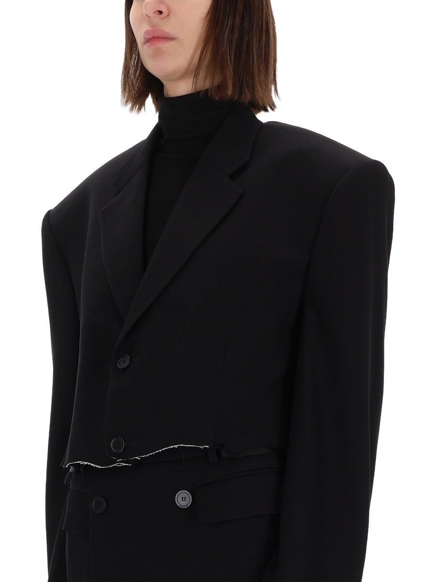 SINGLE BREASTED CUT OFF JACKET