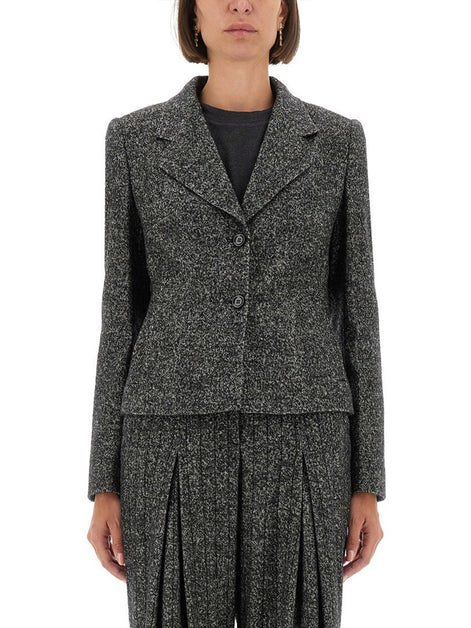 SINGLE-BREASTED JACKET IN WOOL BLEND DOT