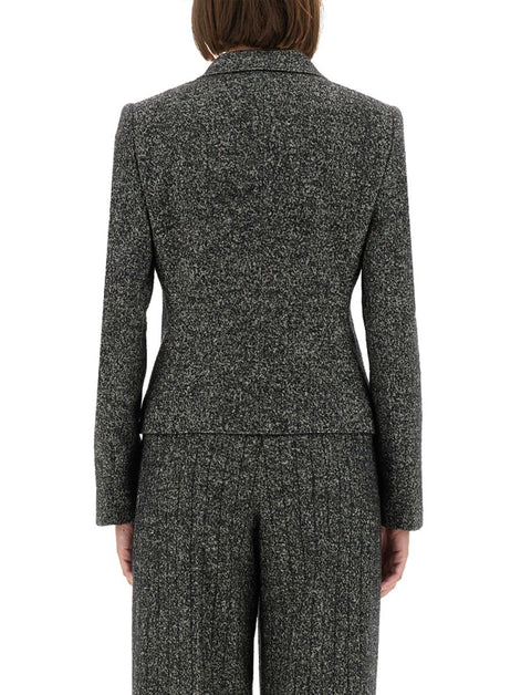 Dolce & Gabbana SINGLE-BREASTED JACKET IN WOOL BLEND DOT