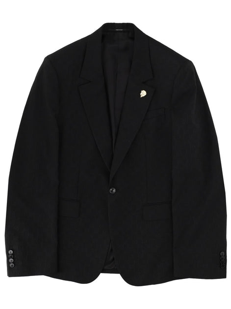 SINGLE-BREASTED JACKET WITH "GG" WEAVE