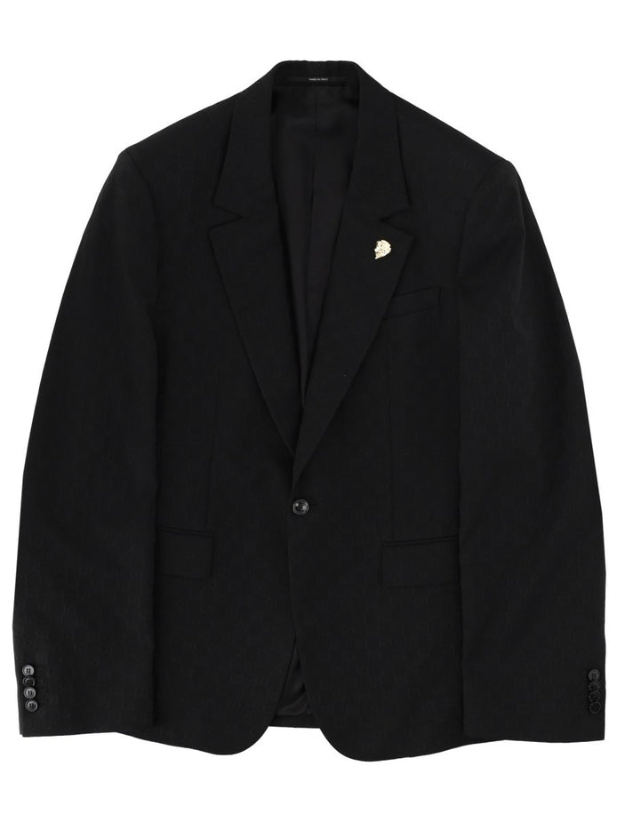 SINGLE-BREASTED JACKET WITH "GG" WEAVE