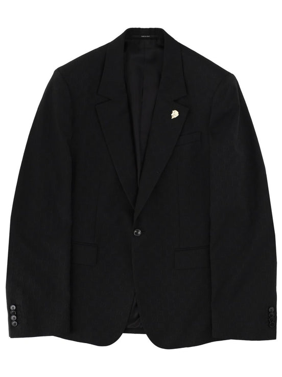 SINGLE-BREASTED JACKET WITH "GG" WEAVE