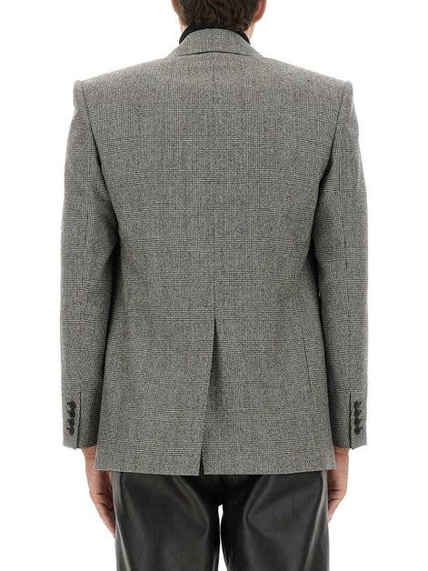 SINGLE-BREASTED WOOL FLANNEL JACKET