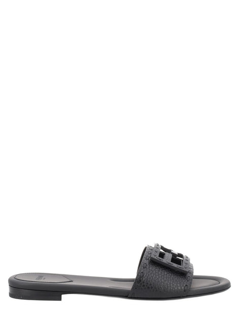 SLIDE "BAGUETTE" IN PELLE NERA