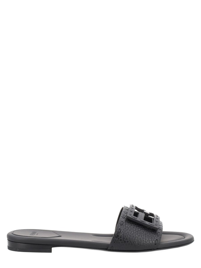 SLIDE "BAGUETTE" IN PELLE NERA