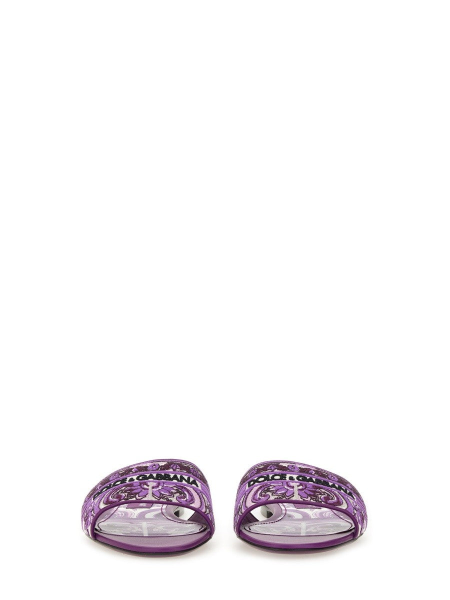 SLIDE SANDAL WITH EMBROIDERY