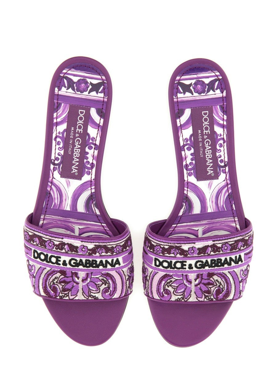 SLIDE SANDAL WITH EMBROIDERY