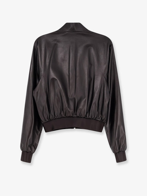 Soft nappa leather bomber jacket