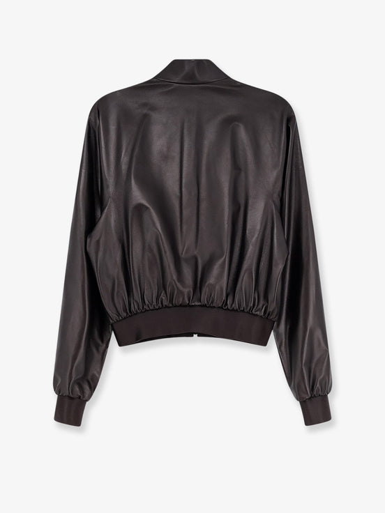 Soft nappa leather bomber jacket