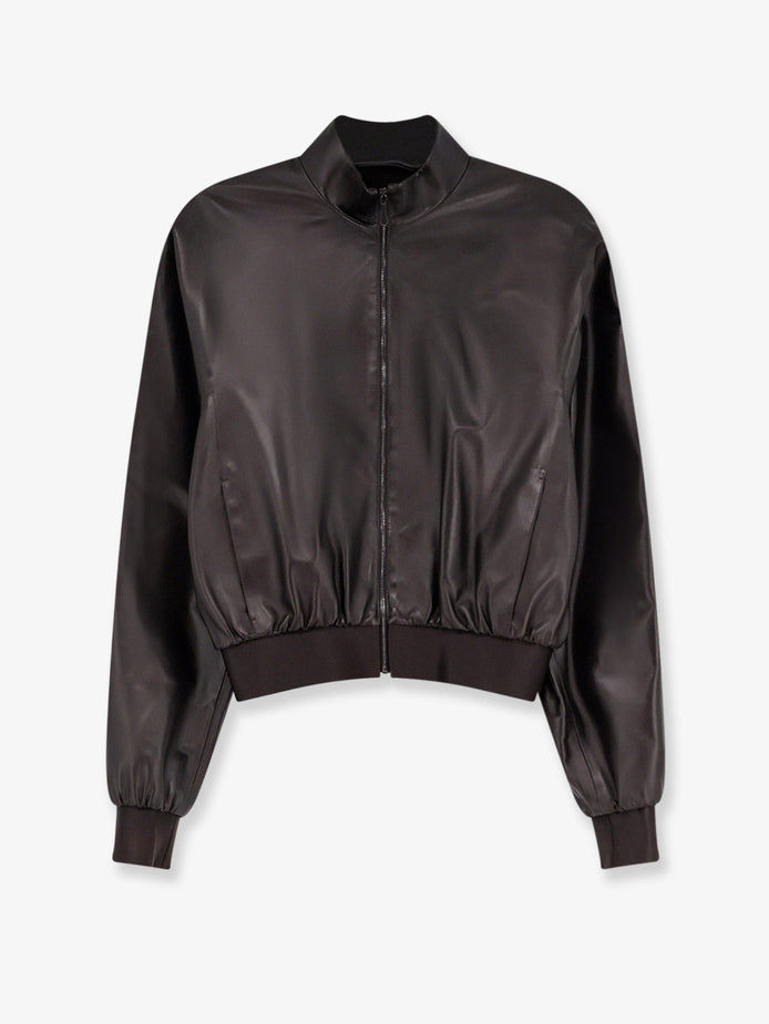 Soft nappa leather bomber jacket
