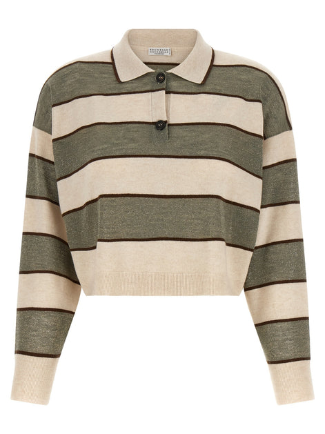 'Sparkling Stripes' polo shirt
