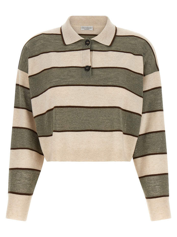 'Sparkling Stripes' polo shirt