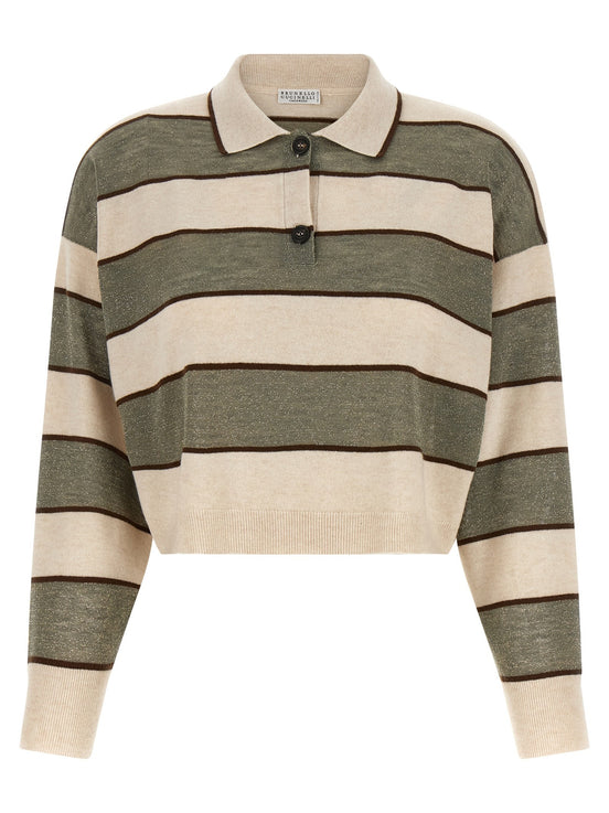 'Sparkling Stripes' polo shirt