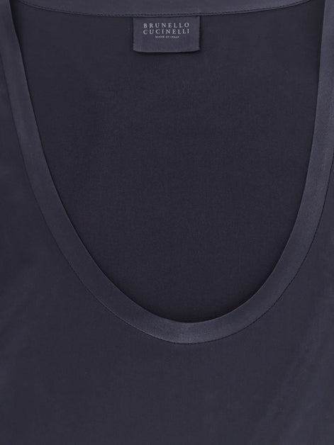 Stretch silk tank top