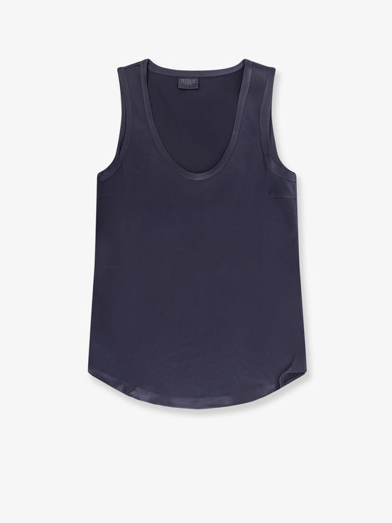 Stretch silk tank top