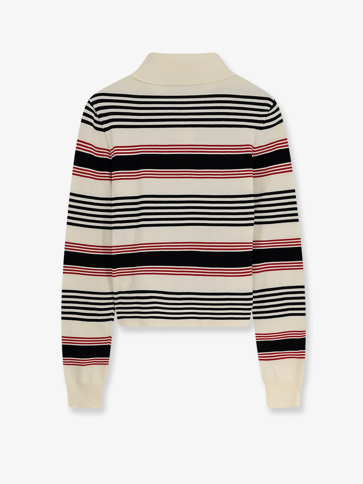 Striped cotton polo sweater