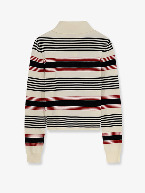 Striped cotton polo sweater