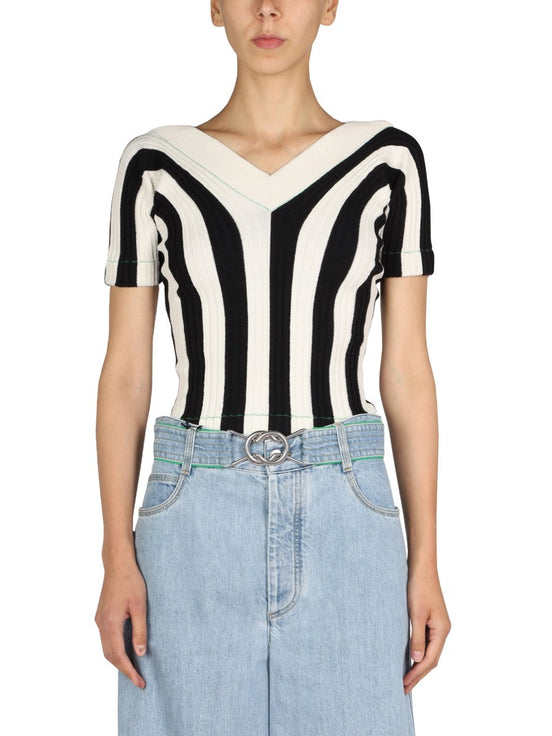 STRIPED PATTERN TOP