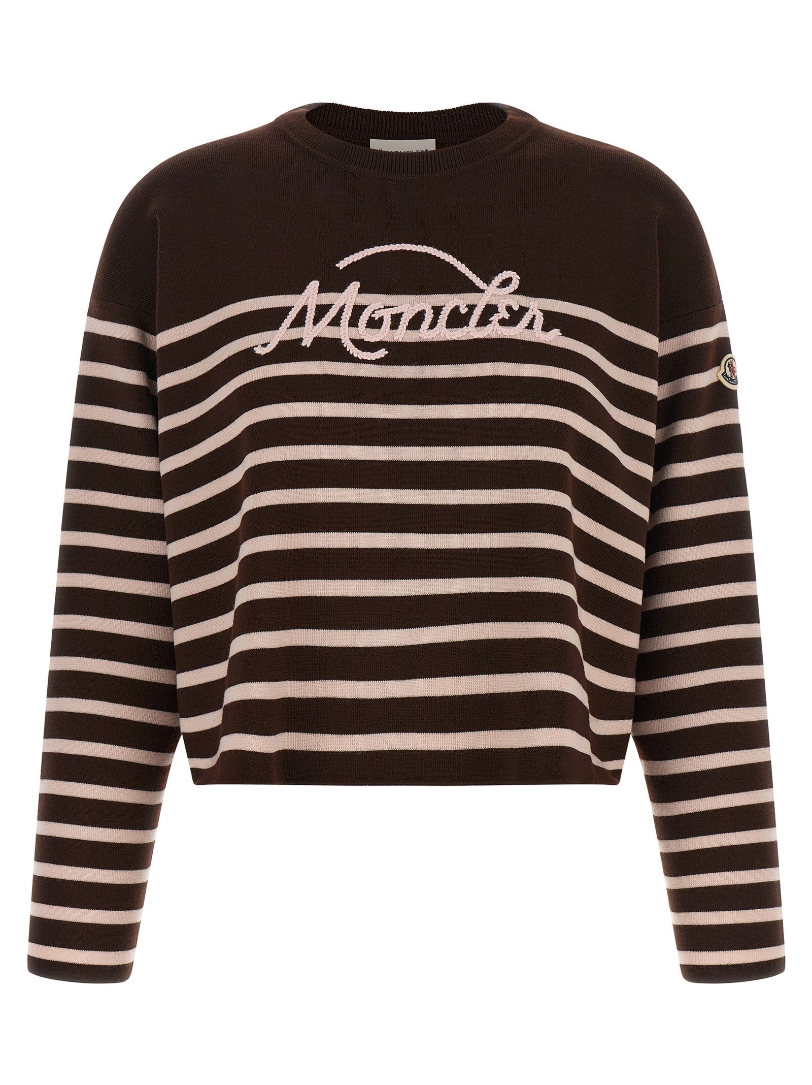 Striped sweater with embroidery