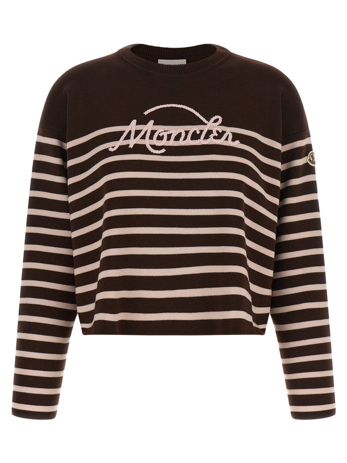 Striped sweater with embroidery