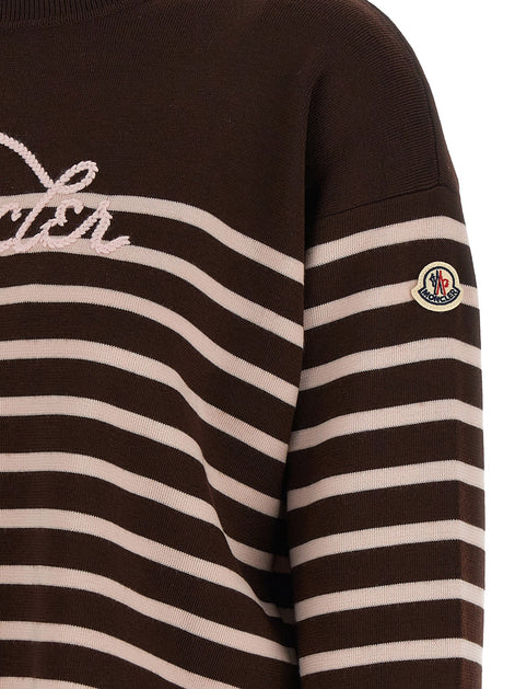 Striped sweater with embroidery