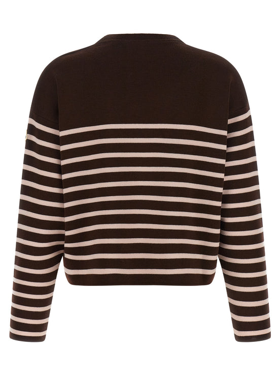 Striped sweater with embroidery