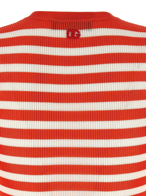 Striped viscose cardigan
