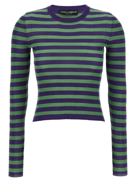 Striped viscose sweater