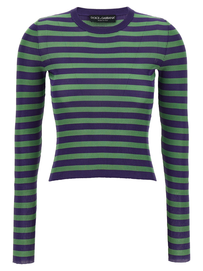 Striped viscose sweater