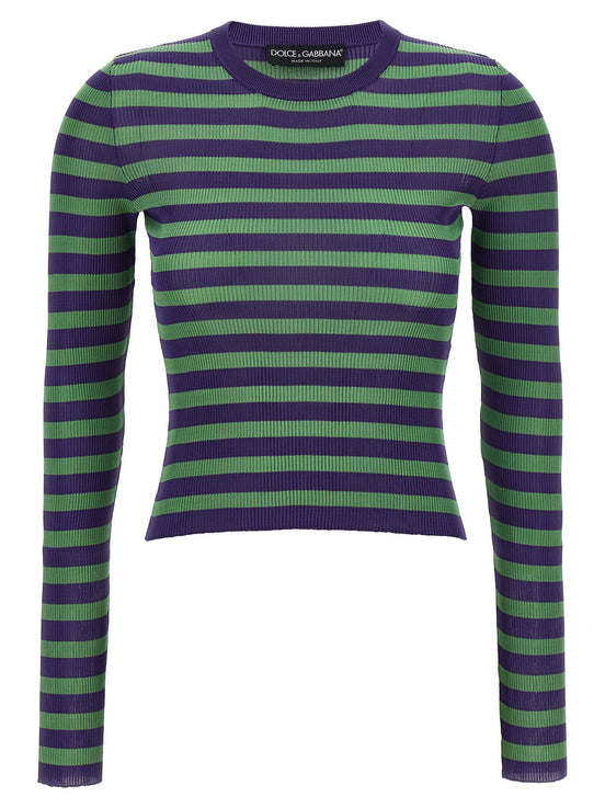 Striped viscose sweater