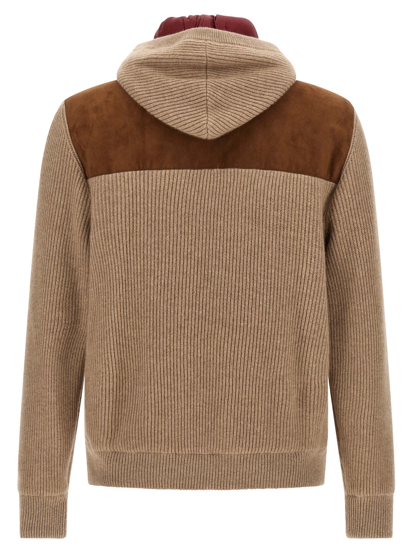 Suede and cashmere bomber jacket