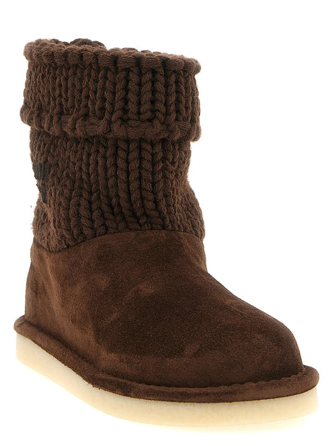 Miu Miu Suede and knit ankle boots