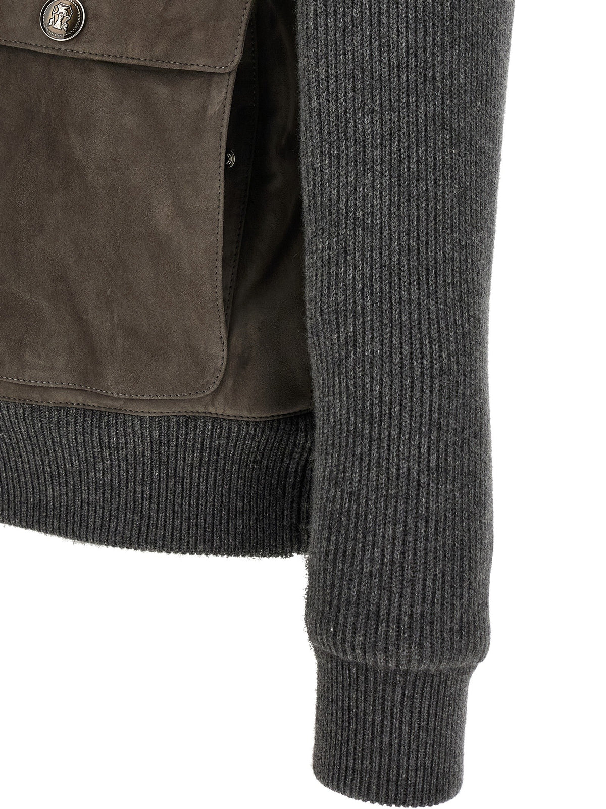 Brunello Cucinelli Suede and wool jacket