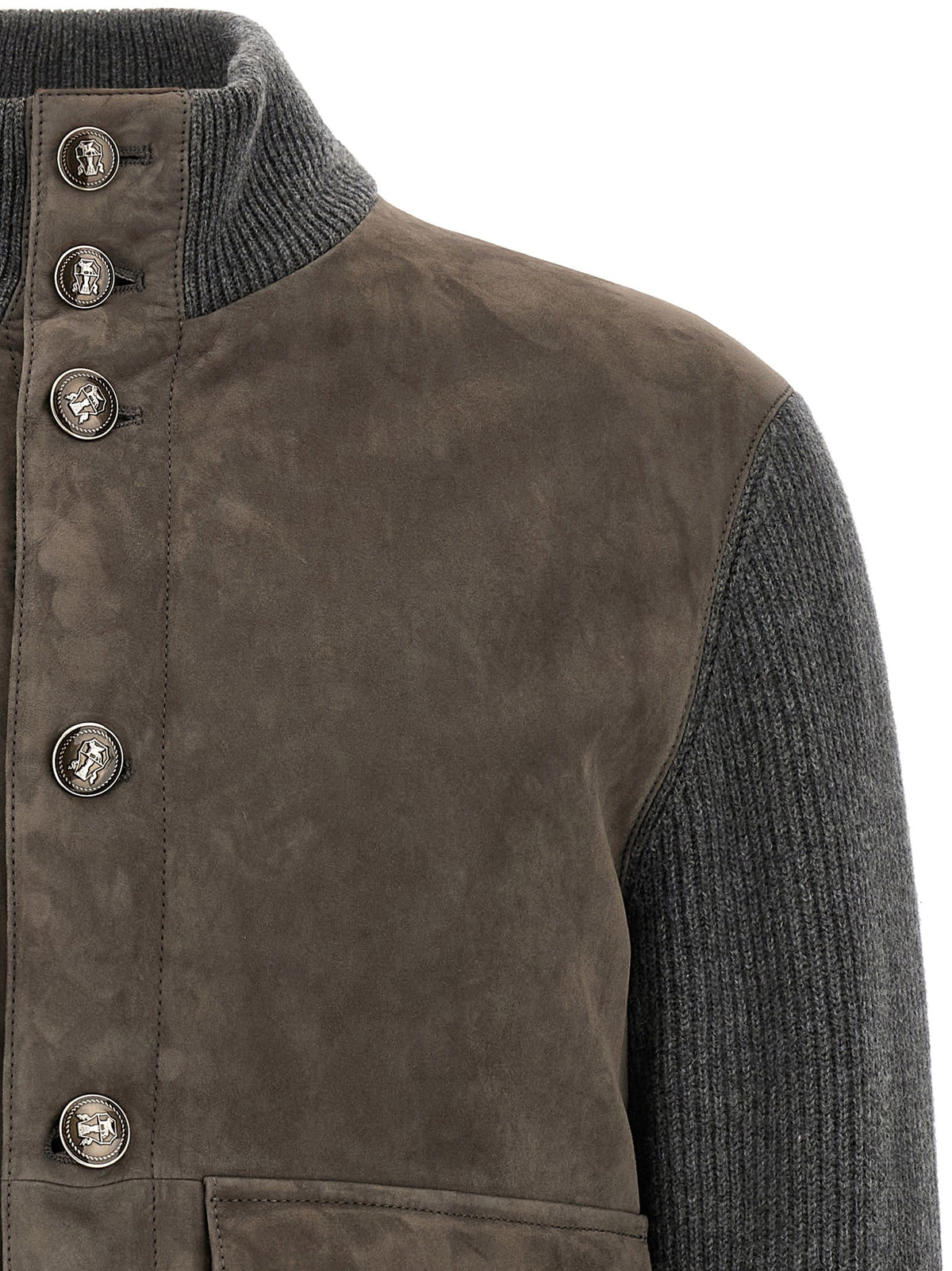 Brunello Cucinelli Suede and wool jacket