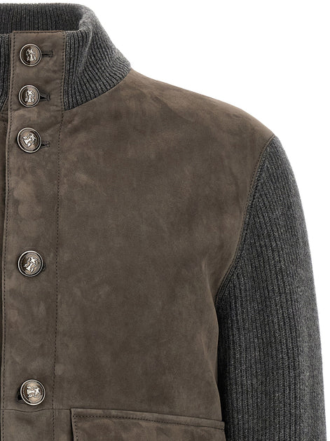 Brunello Cucinelli Suede and wool jacket