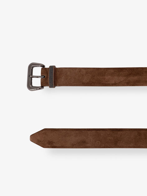 Brunello Cucinelli Suede belt with Shiny Loop detail