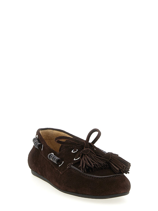 Suede boat shoe
