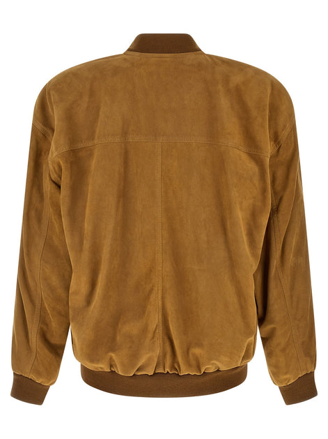 Suede bomber jacket