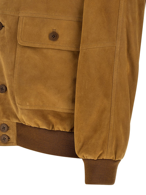 Suede bomber jacket