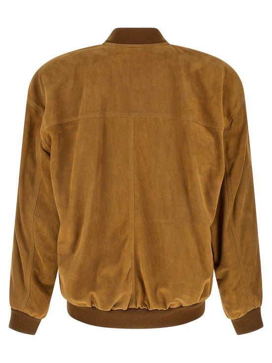 Suede bomber jacket