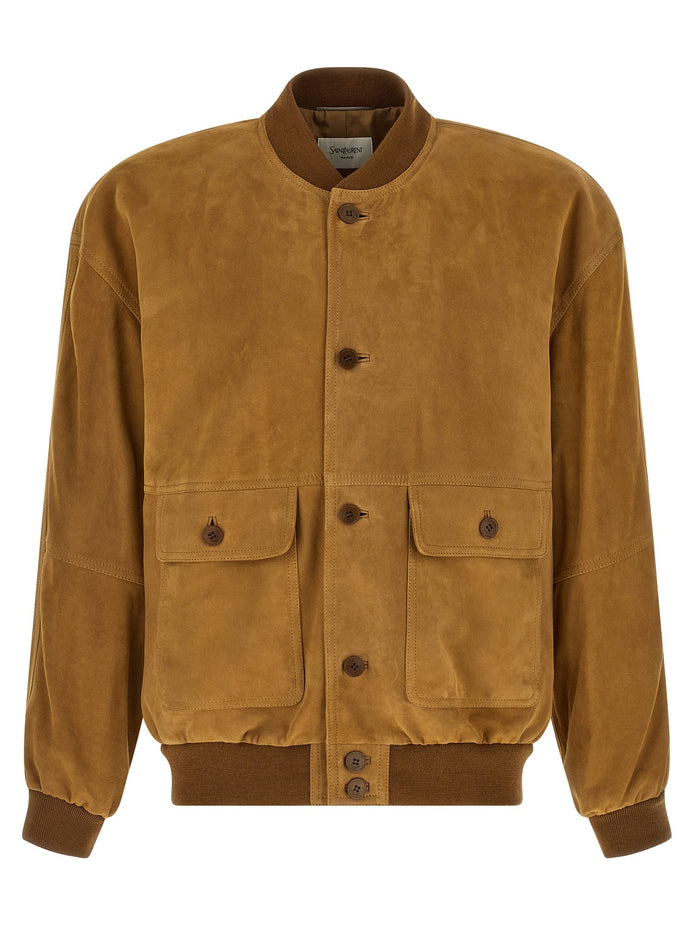 Suede bomber jacket