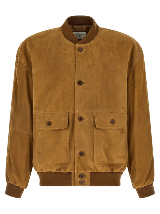 Suede bomber jacket
