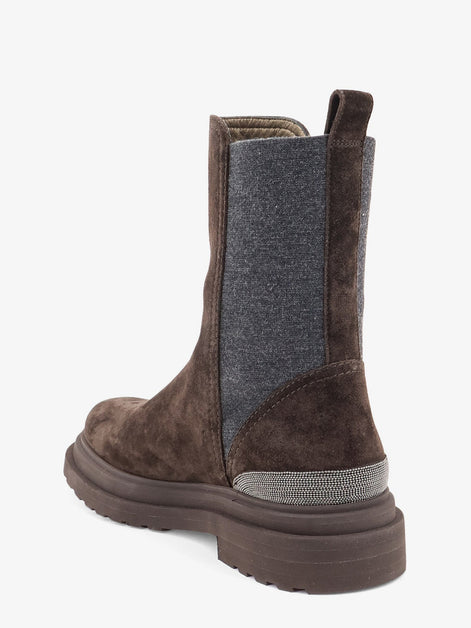 Suede boots with Monili details