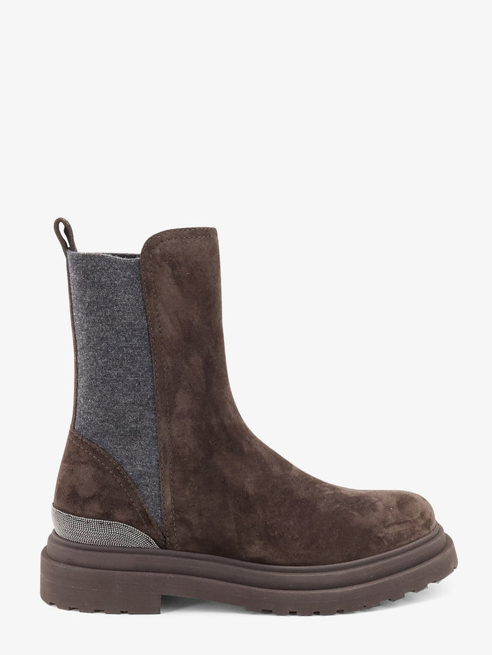 Suede boots with Monili details