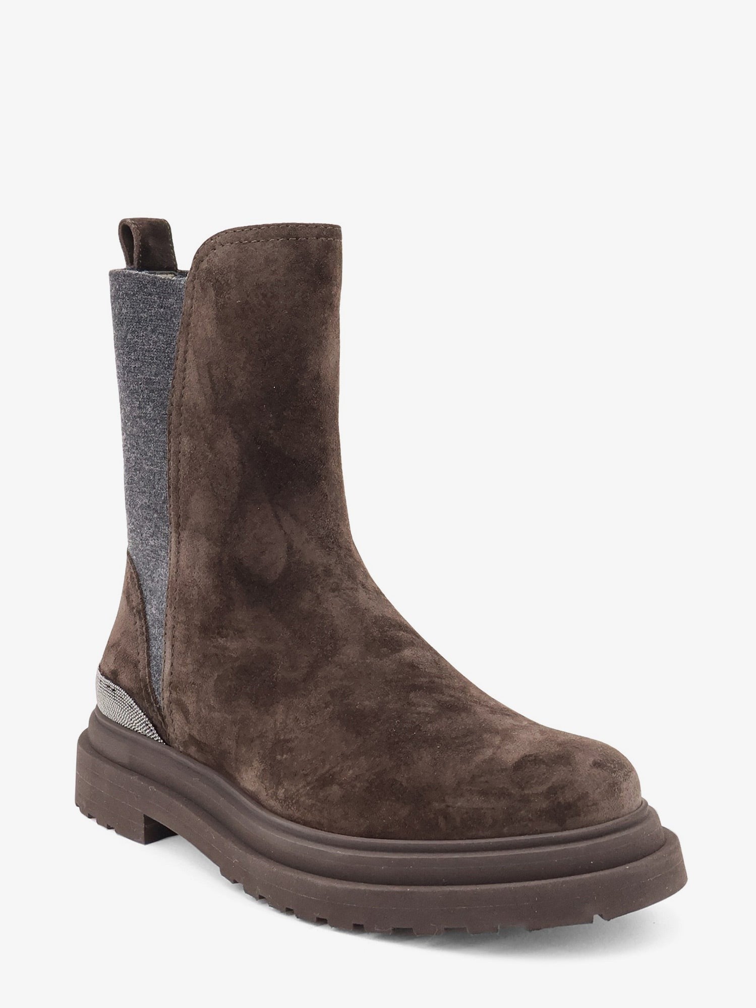 Suede boots with Monili details