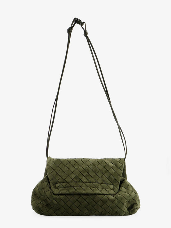 Suede Giorno shoulder bag with Intrecciato pattern